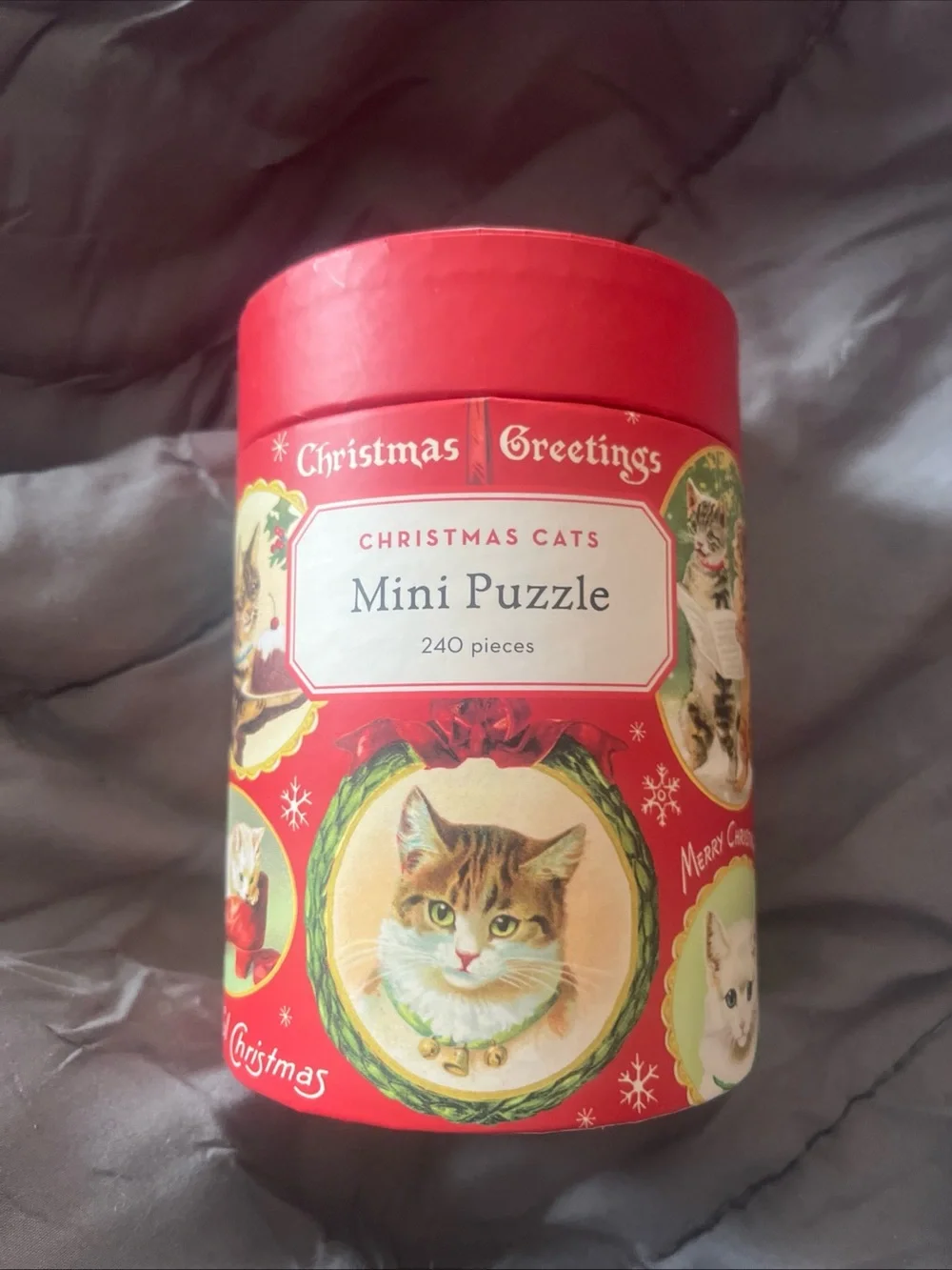 Christmas Cats Mini Puzzle - Red